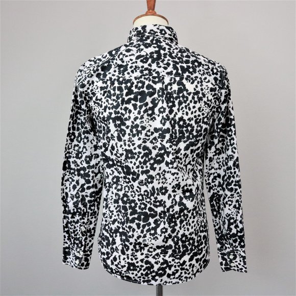 J. Crew Black White Snowcat Boy Shirt Button Up Long Sleeve Women’s Size 0 - Picture 10 of 16